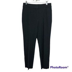 NWT Chico's Pants Seasonless Ponte Polka Dot Ankle Black Size 6 Office Career